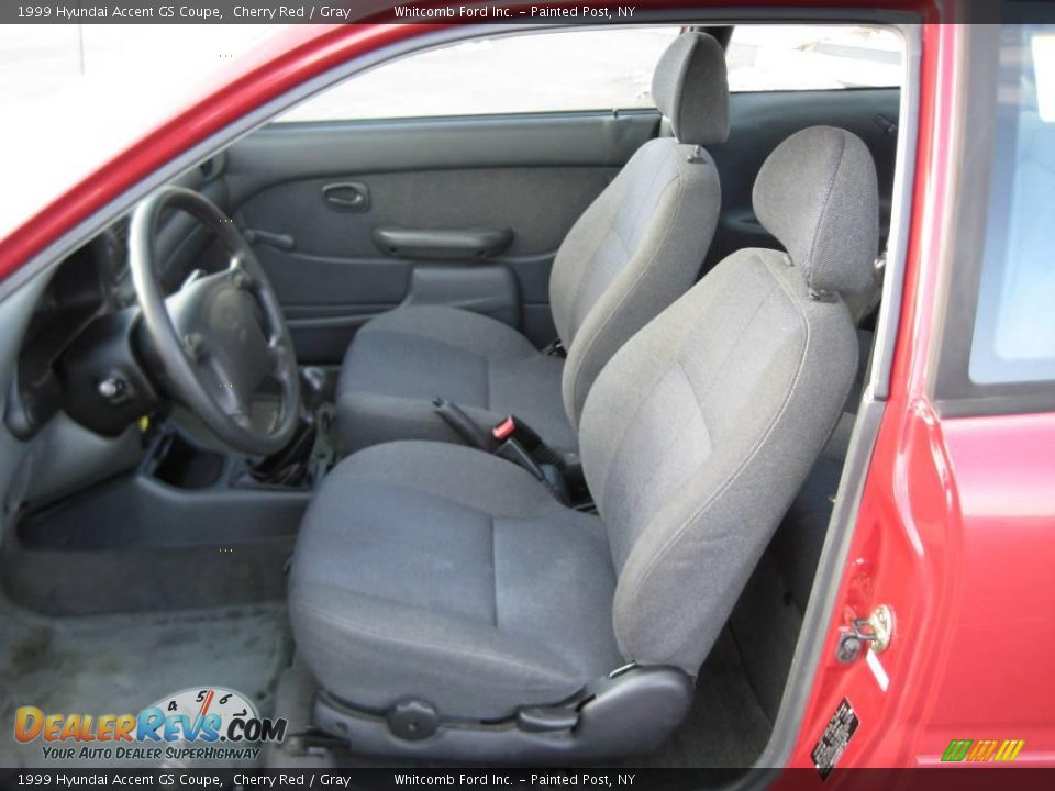 1999 Hyundai Accent GS Coupe Cherry Red / Gray Photo #11