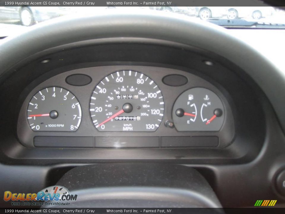 1999 Hyundai Accent GS Coupe Cherry Red / Gray Photo #14