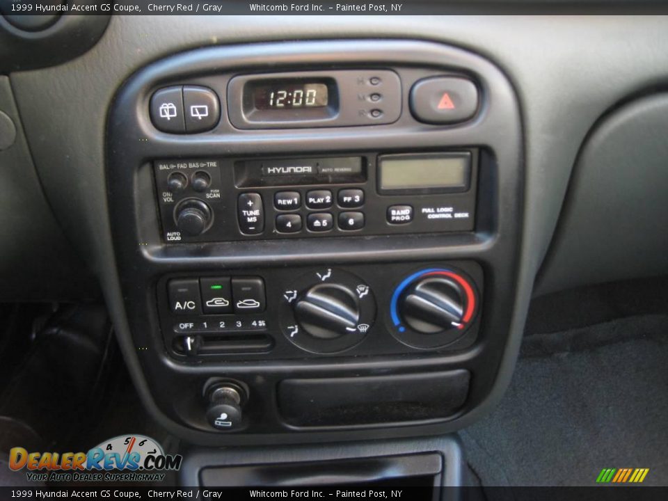 1999 Hyundai Accent GS Coupe Cherry Red / Gray Photo #16