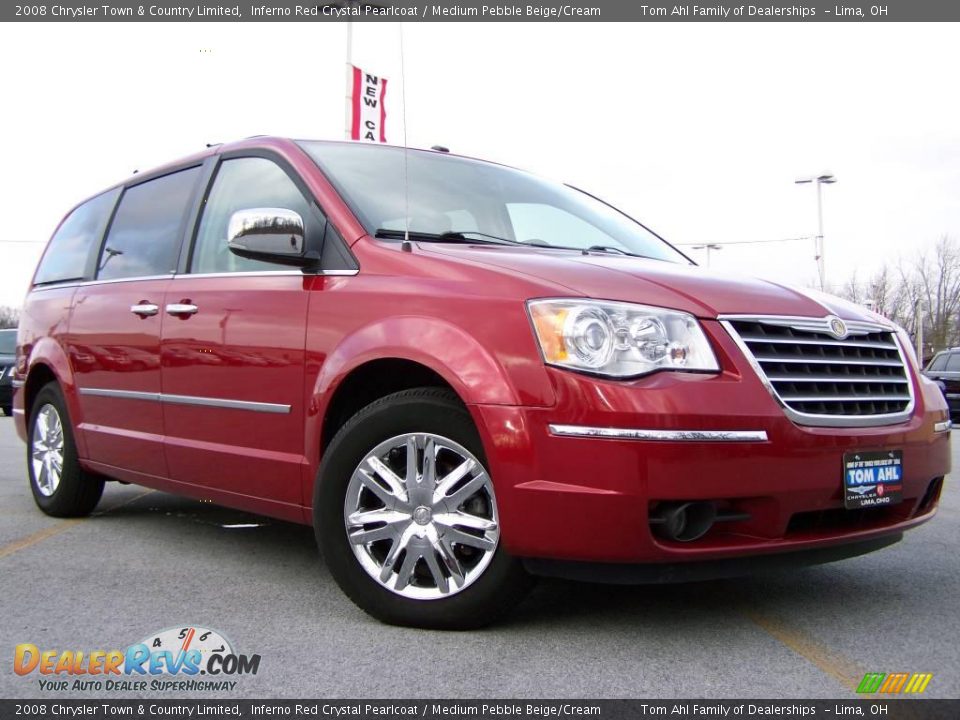 2008 Chrysler Town & Country Limited Inferno Red Crystal Pearlcoat / Medium Pebble Beige/Cream Photo #1