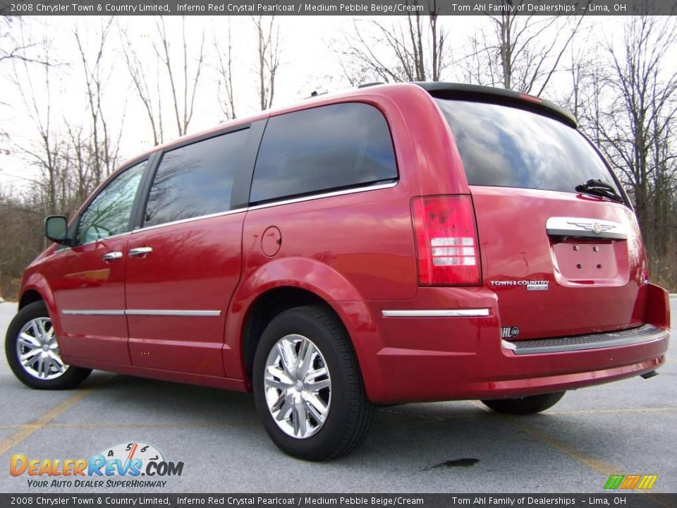 2008 Chrysler Town & Country Limited Inferno Red Crystal Pearlcoat / Medium Pebble Beige/Cream Photo #4