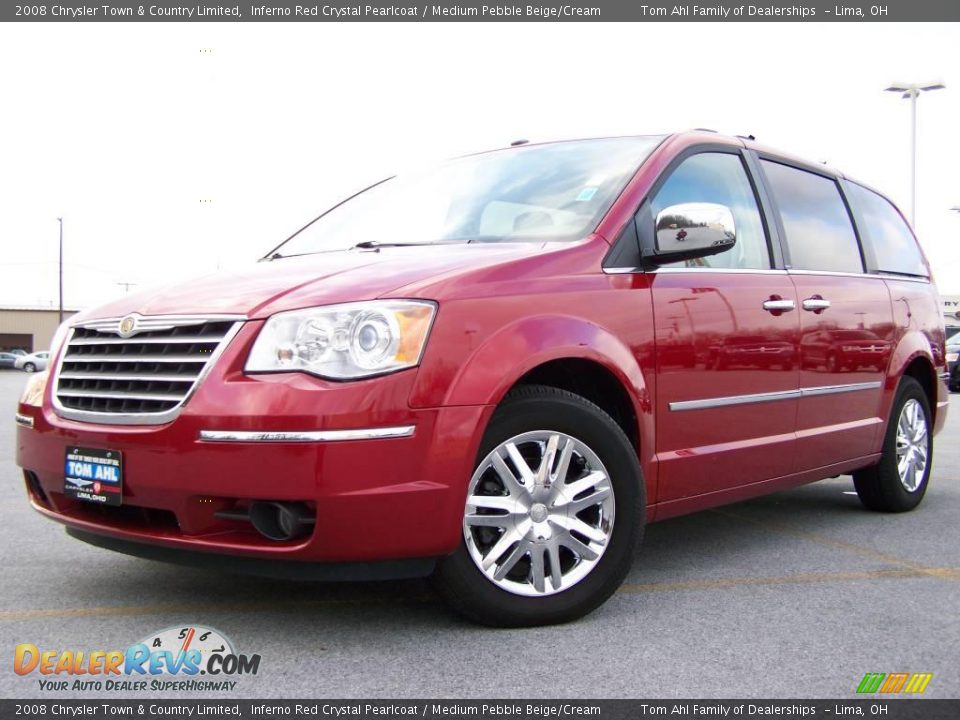 2008 Chrysler Town & Country Limited Inferno Red Crystal Pearlcoat / Medium Pebble Beige/Cream Photo #5