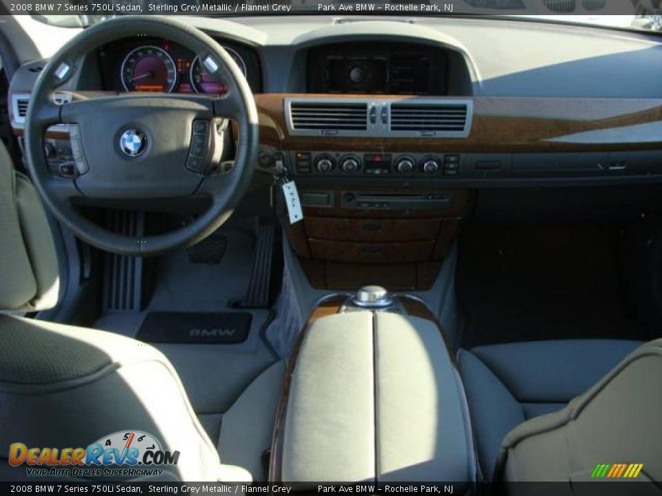 2008 BMW 7 Series 750Li Sedan Sterling Grey Metallic / Flannel Grey Photo #12