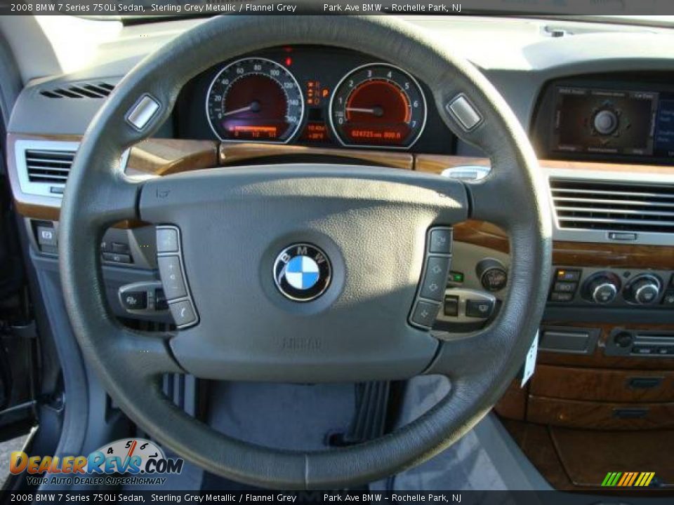 2008 BMW 7 Series 750Li Sedan Sterling Grey Metallic / Flannel Grey Photo #13