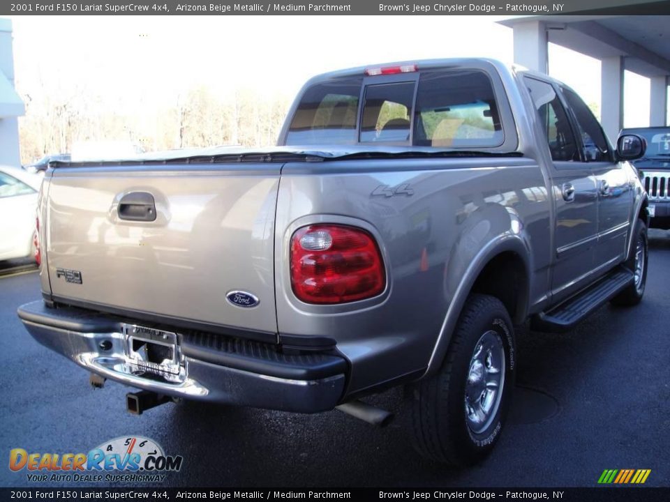 2001 Ford F150 Lariat SuperCrew 4x4 Arizona Beige Metallic / Medium Parchment Photo #6