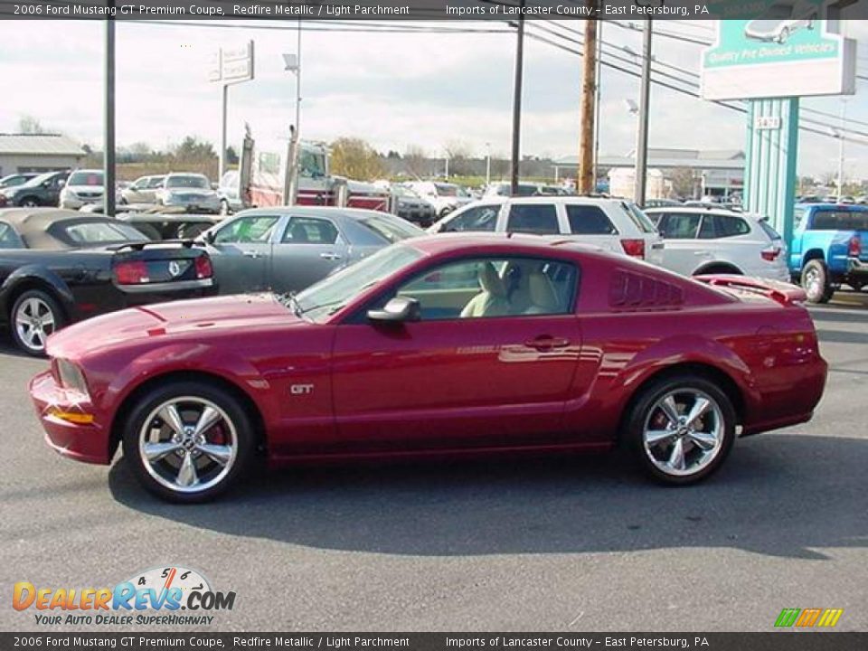 2006 Ford Mustang GT Premium Coupe Redfire Metallic / Light Parchment Photo #4