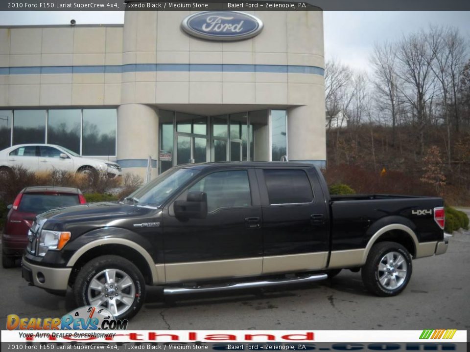 2010 Ford F150 Lariat SuperCrew 4x4 Tuxedo Black / Medium Stone Photo #1