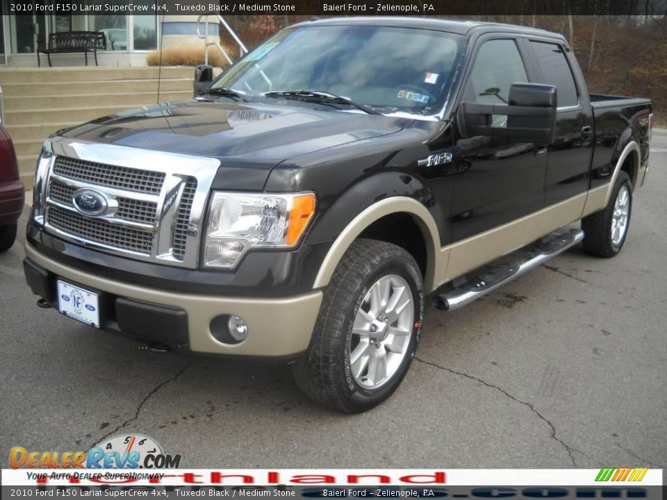 2010 Ford F150 Lariat SuperCrew 4x4 Tuxedo Black / Medium Stone Photo #2