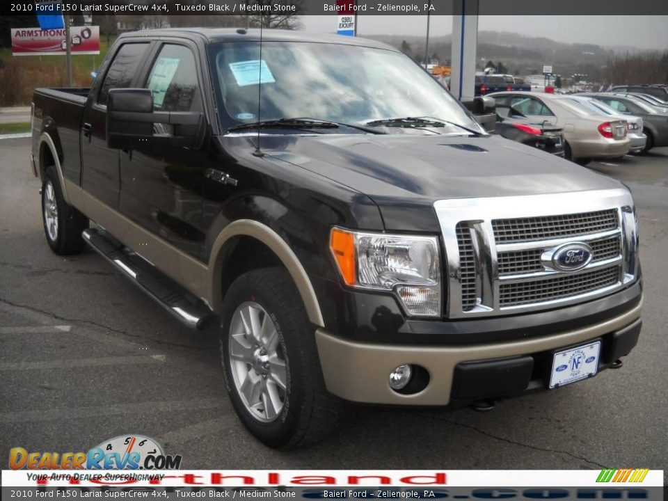 2010 Ford F150 Lariat SuperCrew 4x4 Tuxedo Black / Medium Stone Photo #4