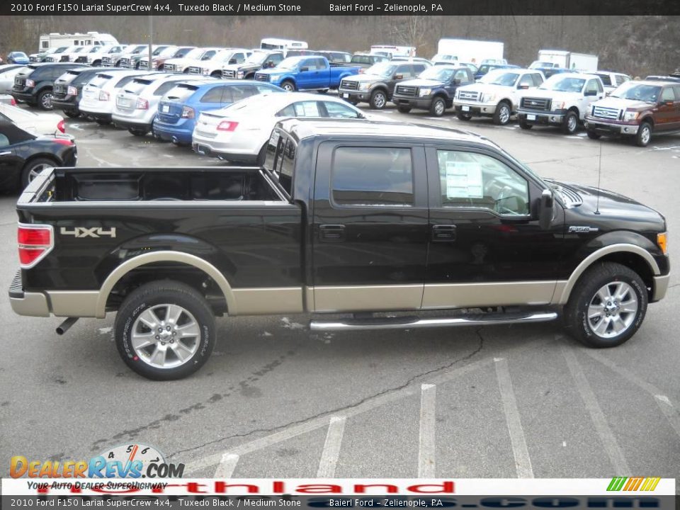 2010 Ford F150 Lariat SuperCrew 4x4 Tuxedo Black / Medium Stone Photo #5