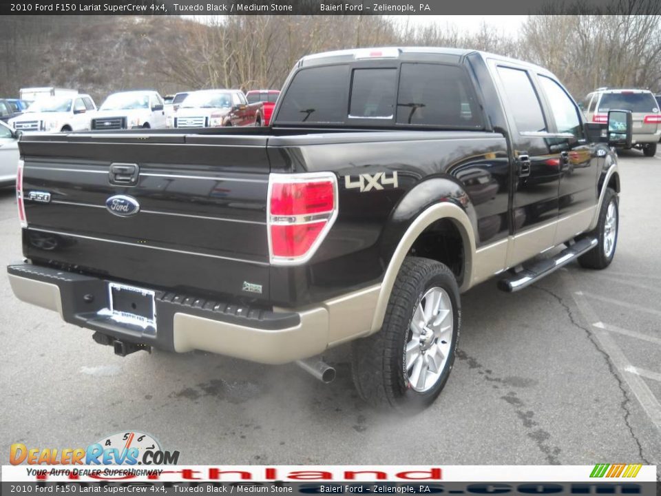 2010 Ford F150 Lariat SuperCrew 4x4 Tuxedo Black / Medium Stone Photo #6