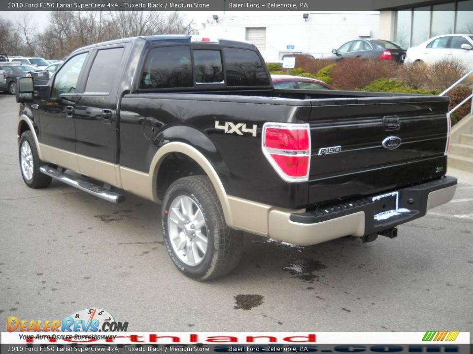 2010 Ford F150 Lariat SuperCrew 4x4 Tuxedo Black / Medium Stone Photo #8