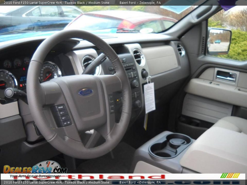 2010 Ford F150 Lariat SuperCrew 4x4 Tuxedo Black / Medium Stone Photo #15