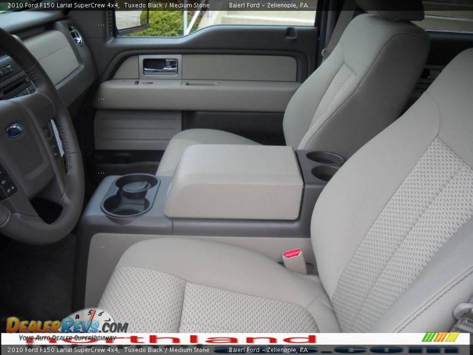 2010 Ford F150 Lariat SuperCrew 4x4 Tuxedo Black / Medium Stone Photo #16