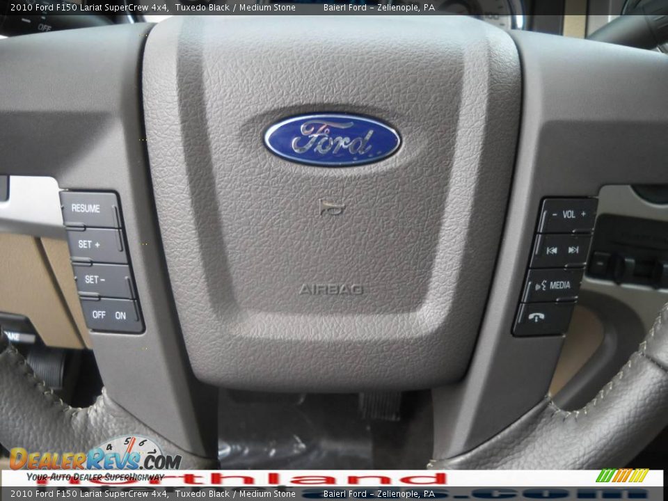 2010 Ford F150 Lariat SuperCrew 4x4 Tuxedo Black / Medium Stone Photo #19