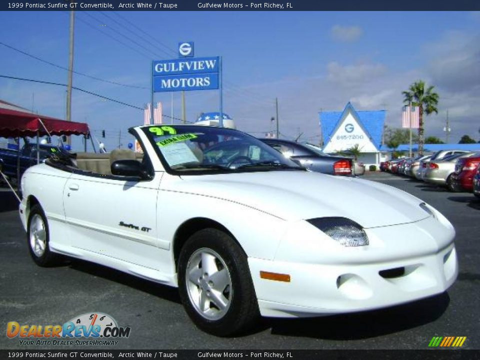 1999 Pontiac Sunfire GT Convertible Arctic White / Taupe Photo #1