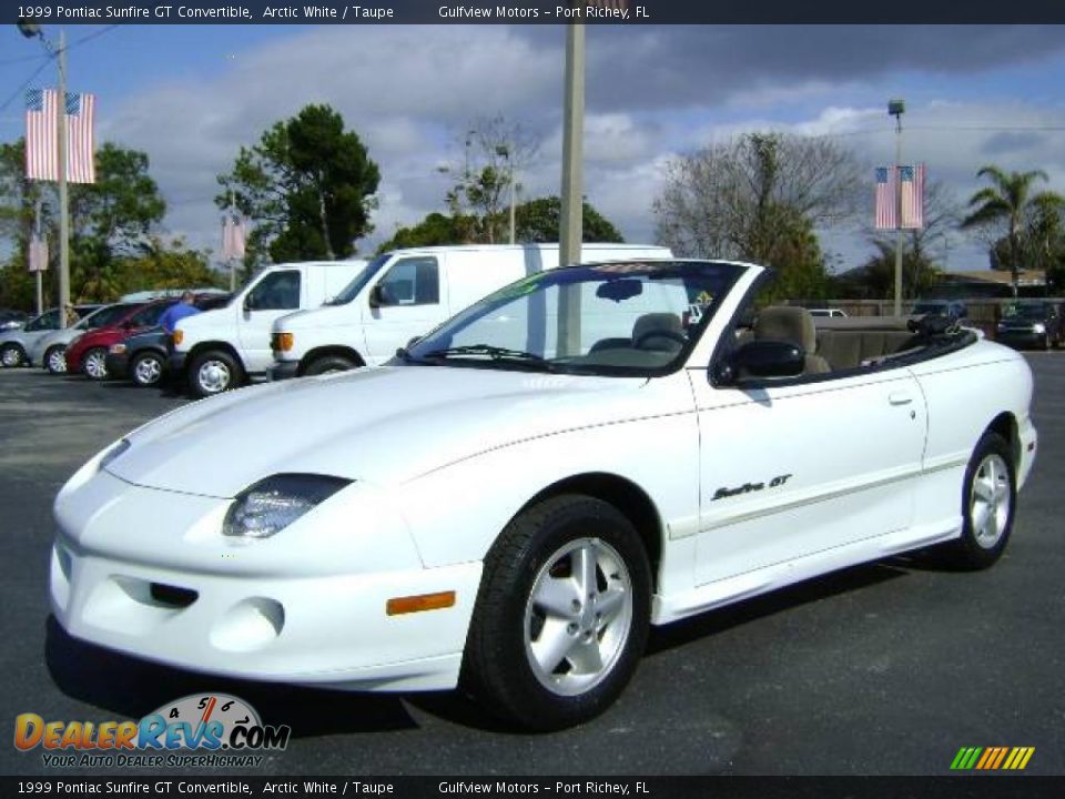 1999 Pontiac Sunfire GT Convertible Arctic White / Taupe Photo #3