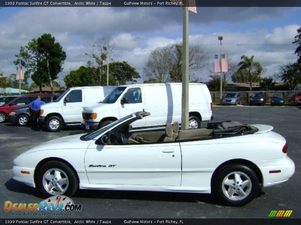 1999 Pontiac Sunfire GT Convertible Arctic White / Taupe Photo #4