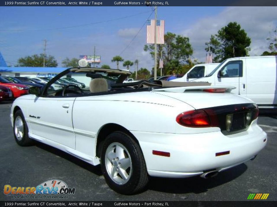 1999 Pontiac Sunfire GT Convertible Arctic White / Taupe Photo #5