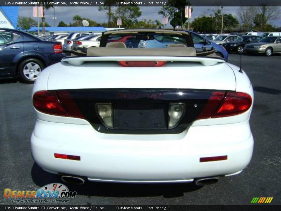 1999 Pontiac Sunfire GT Convertible Arctic White / Taupe Photo #6