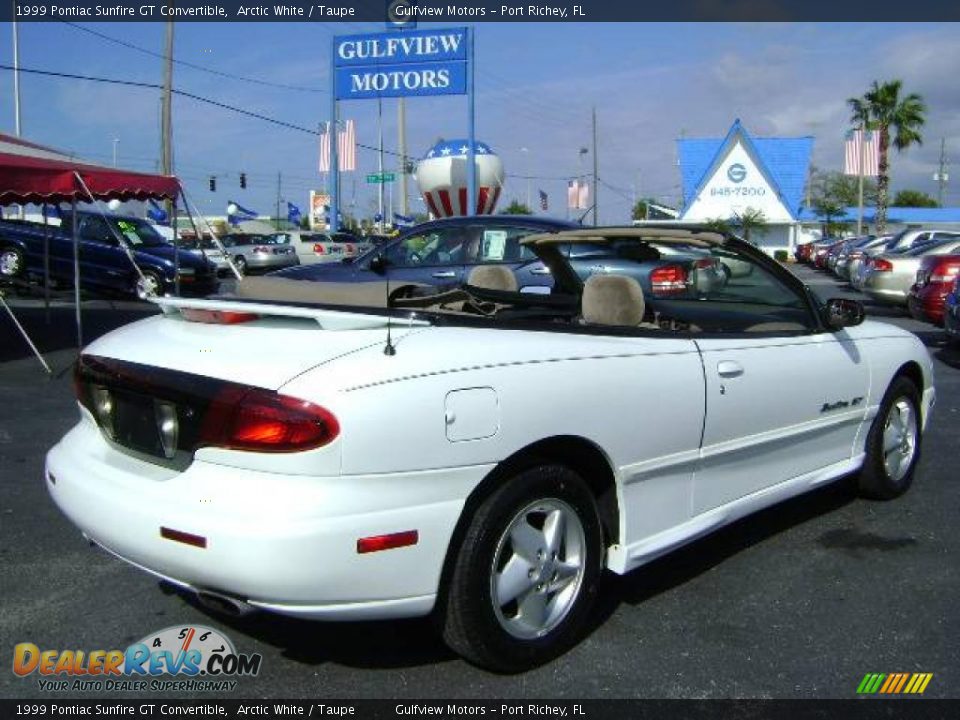 1999 Pontiac Sunfire GT Convertible Arctic White / Taupe Photo #7