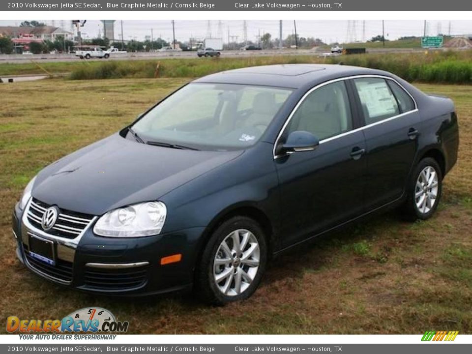 2010 Volkswagen Jetta SE Sedan Blue Graphite Metallic / Cornsilk Beige Photo #3