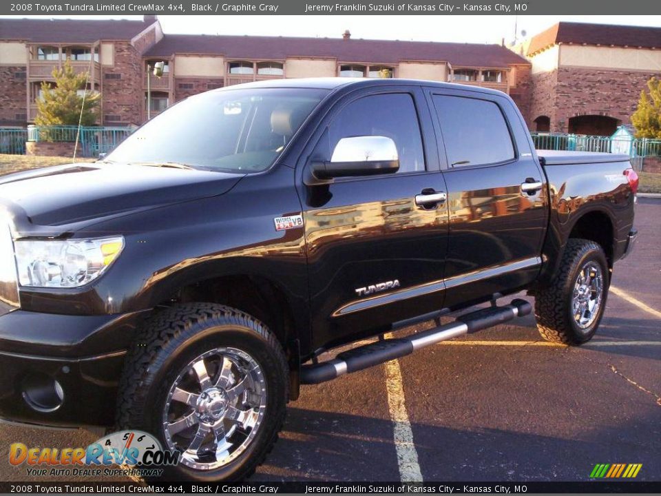 2008 Toyota Tundra Limited CrewMax 4x4 Black / Graphite Gray Photo #9