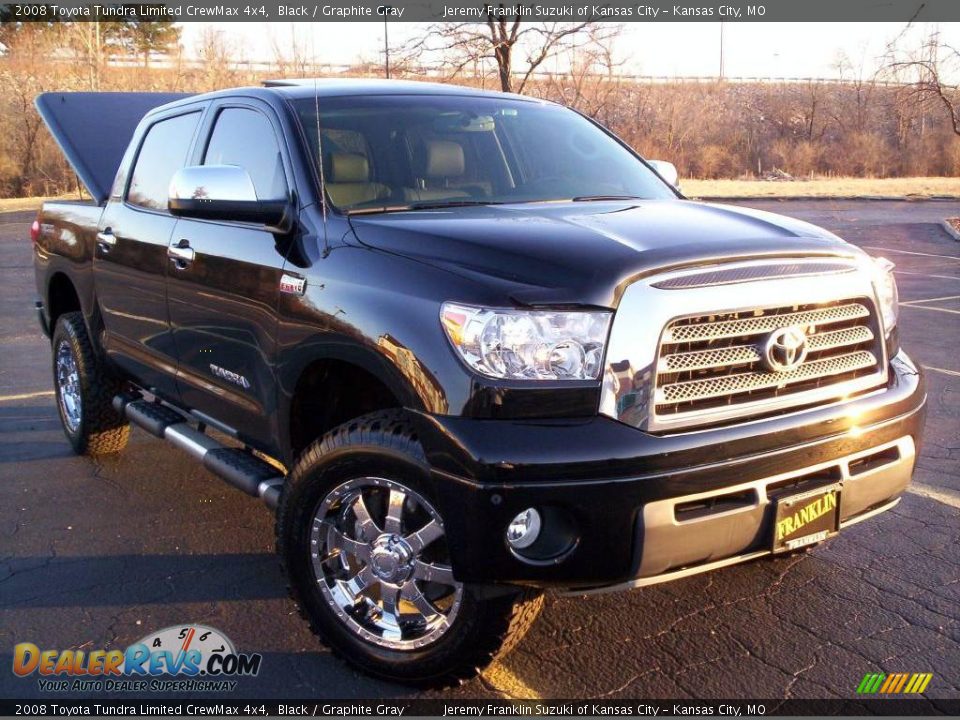 2008 Toyota Tundra Limited CrewMax 4x4 Black / Graphite Gray Photo #23