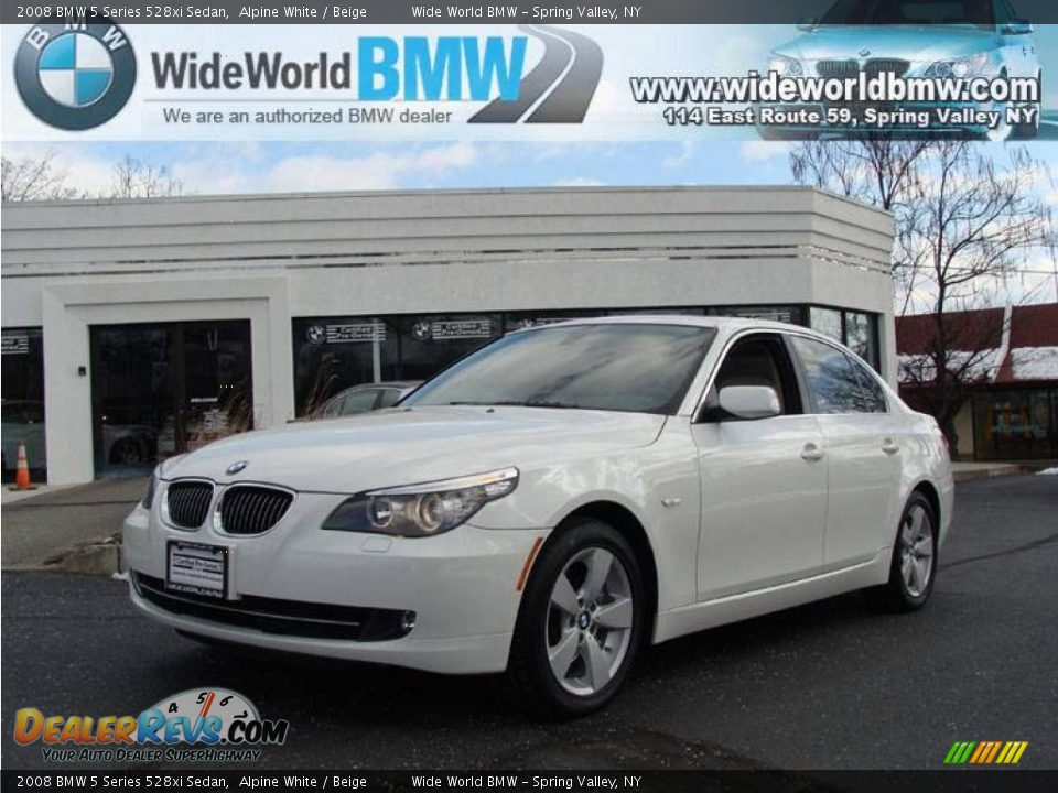 2008 BMW 5 Series 528xi Sedan Alpine White / Beige Photo #1