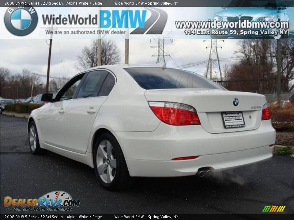2008 BMW 5 Series 528xi Sedan Alpine White / Beige Photo #5