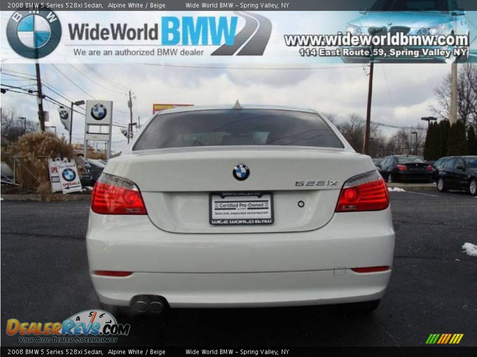 2008 BMW 5 Series 528xi Sedan Alpine White / Beige Photo #6