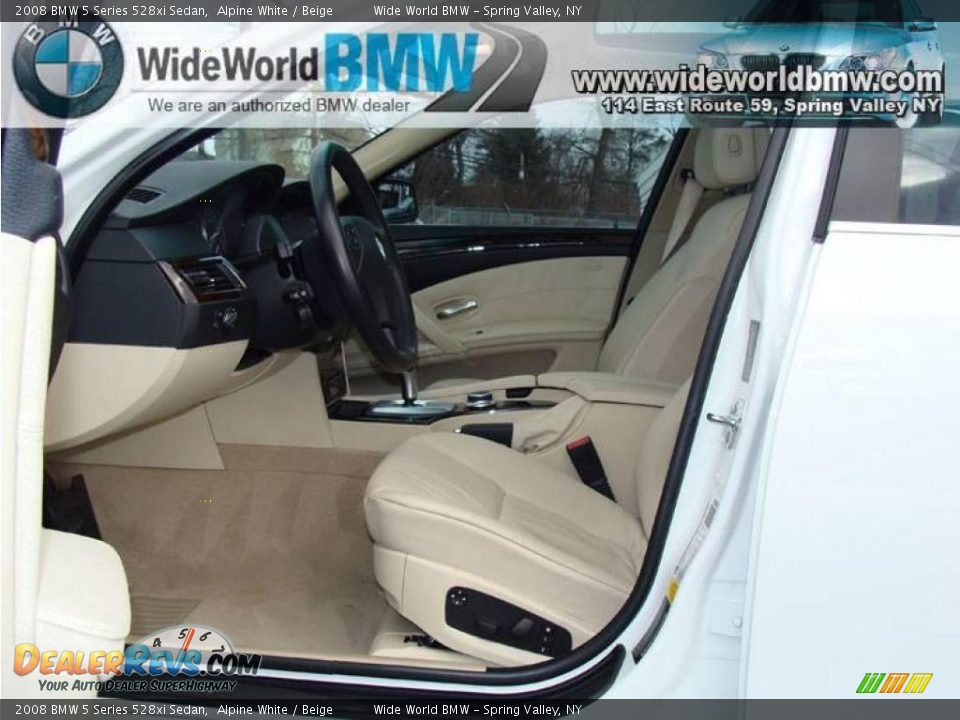 2008 BMW 5 Series 528xi Sedan Alpine White / Beige Photo #8