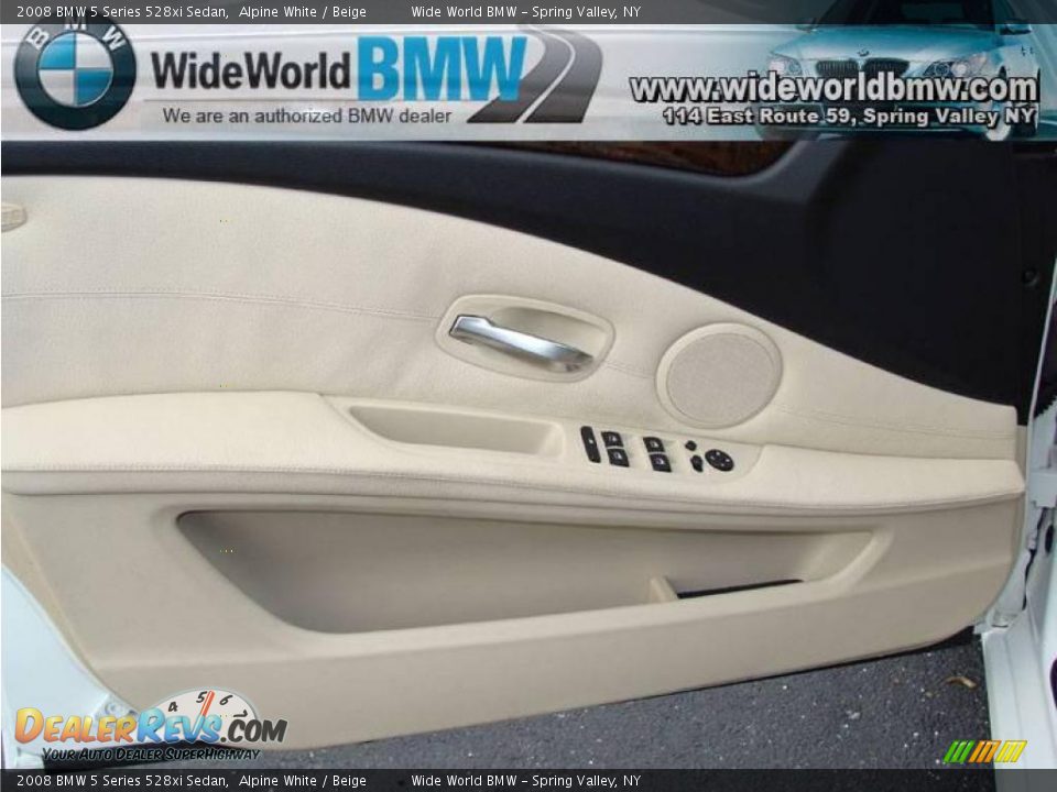 2008 BMW 5 Series 528xi Sedan Alpine White / Beige Photo #9
