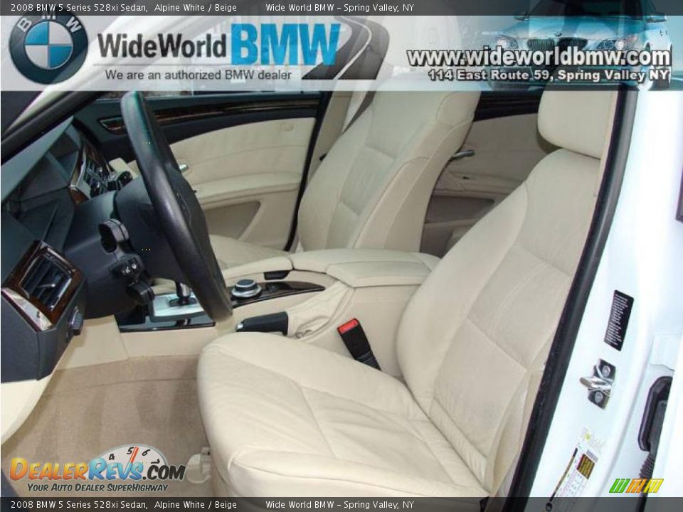 2008 BMW 5 Series 528xi Sedan Alpine White / Beige Photo #10