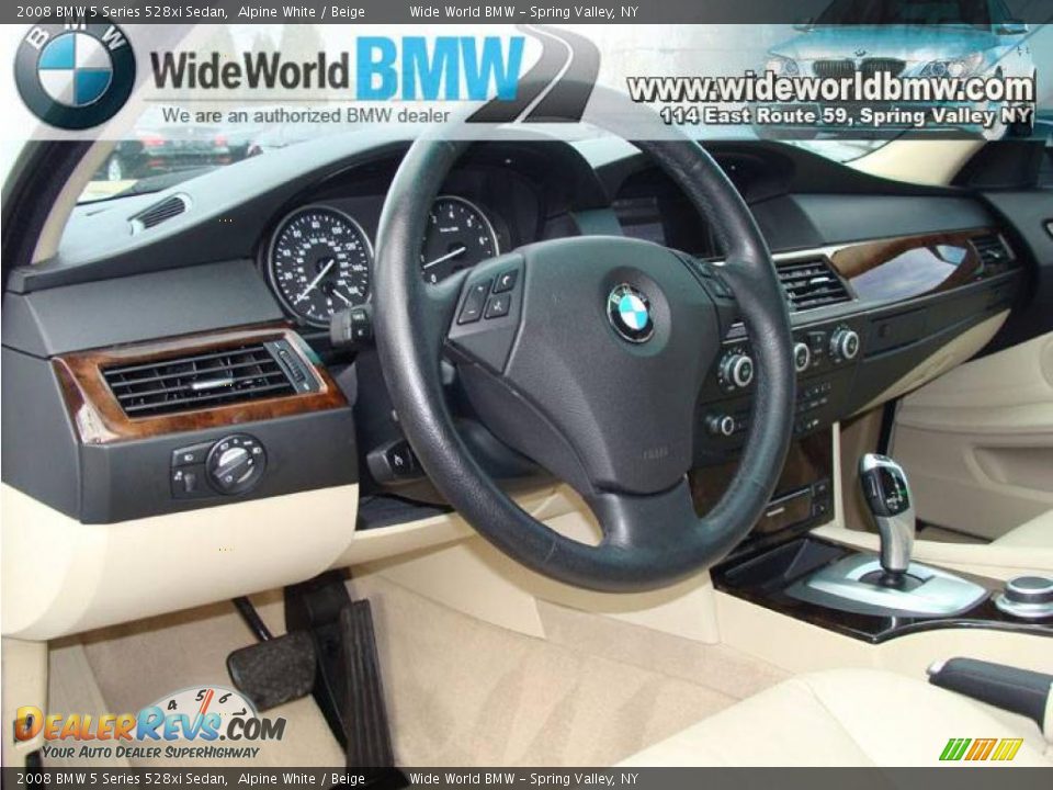 2008 BMW 5 Series 528xi Sedan Alpine White / Beige Photo #11