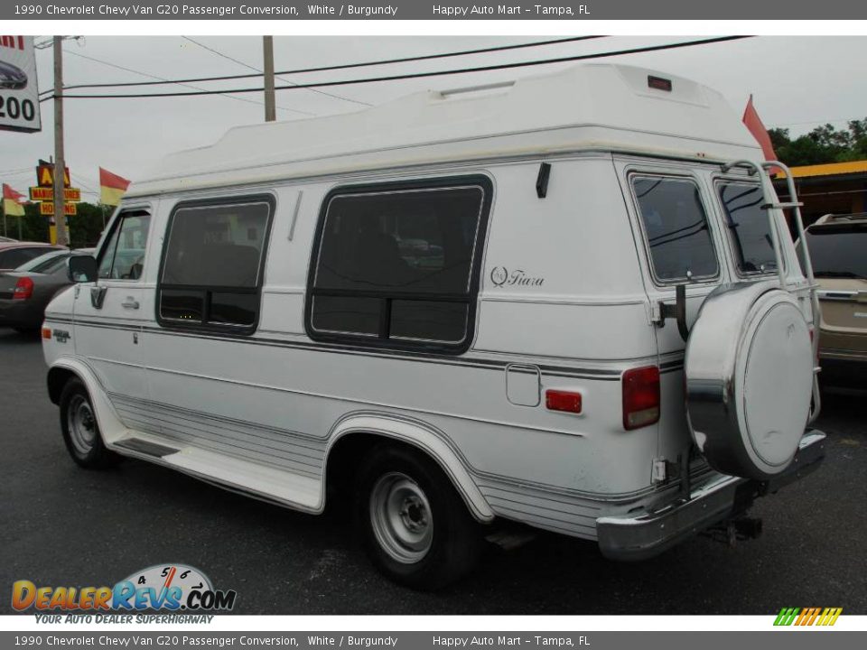 1990 Chevrolet Chevy Van G20 Passenger Conversion White / Burgundy Photo #3