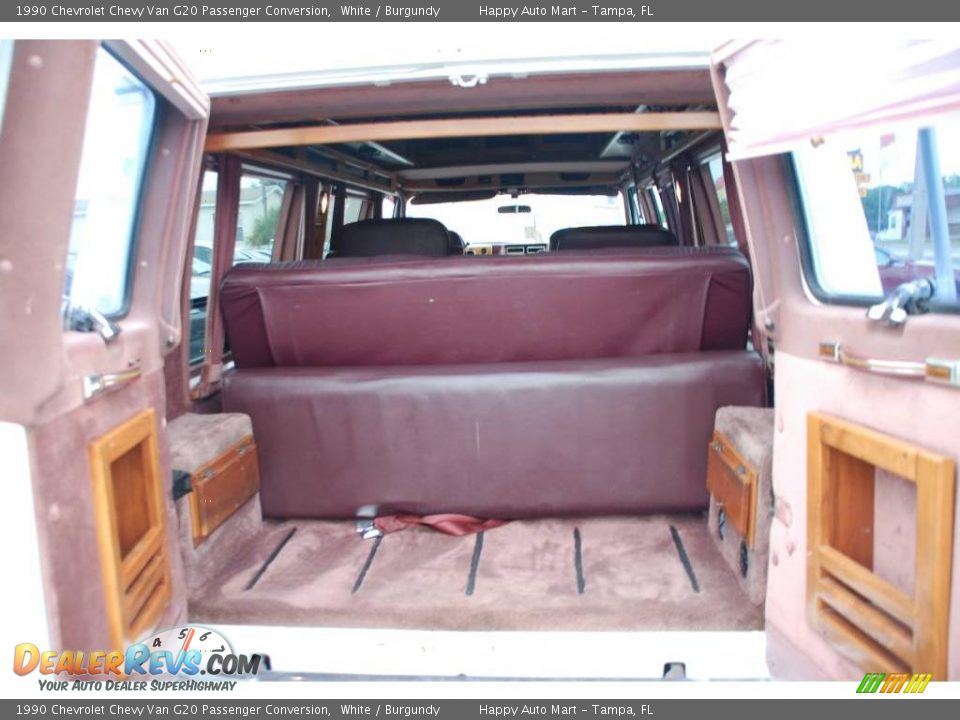 1990 Chevrolet Chevy Van G20 Passenger Conversion White / Burgundy Photo #21