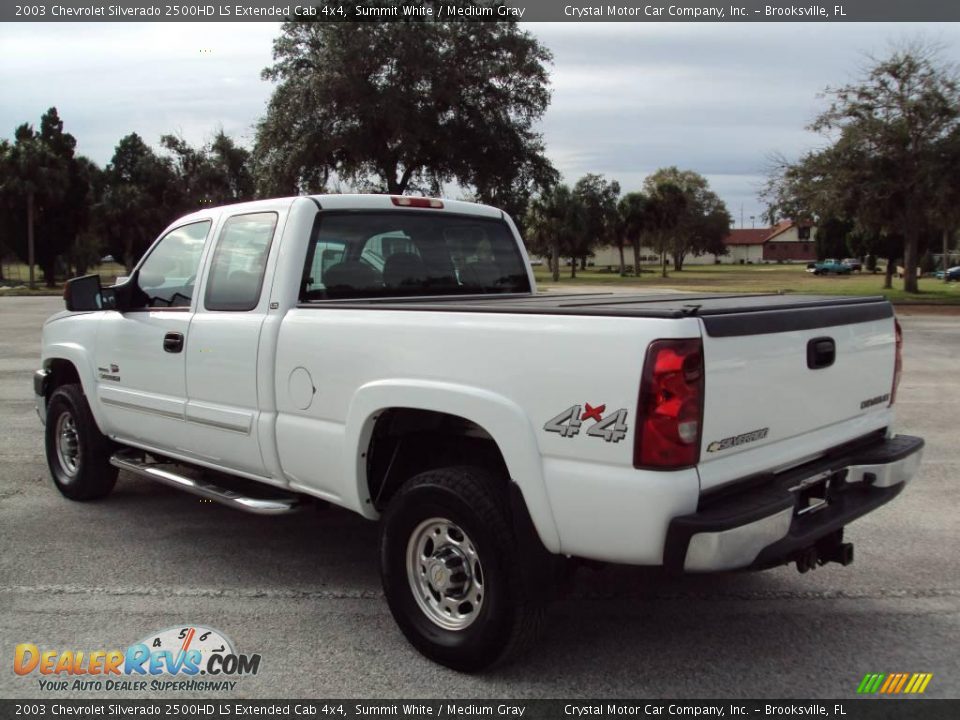 2003 Chevrolet Silverado 2500HD LS Extended Cab 4x4 Summit White / Medium Gray Photo #3