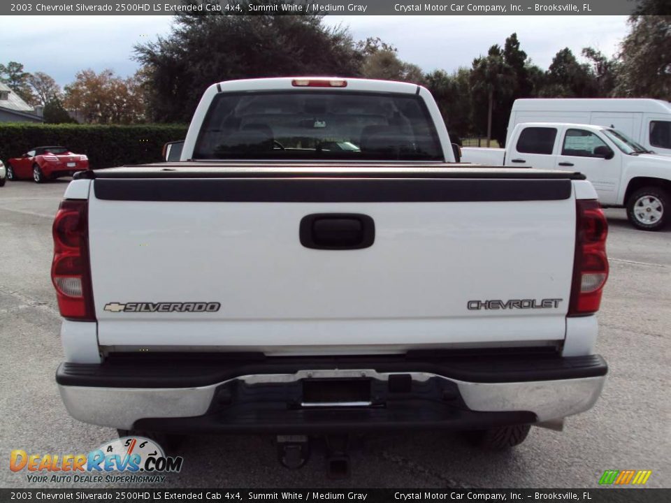 2003 Chevrolet Silverado 2500HD LS Extended Cab 4x4 Summit White / Medium Gray Photo #7