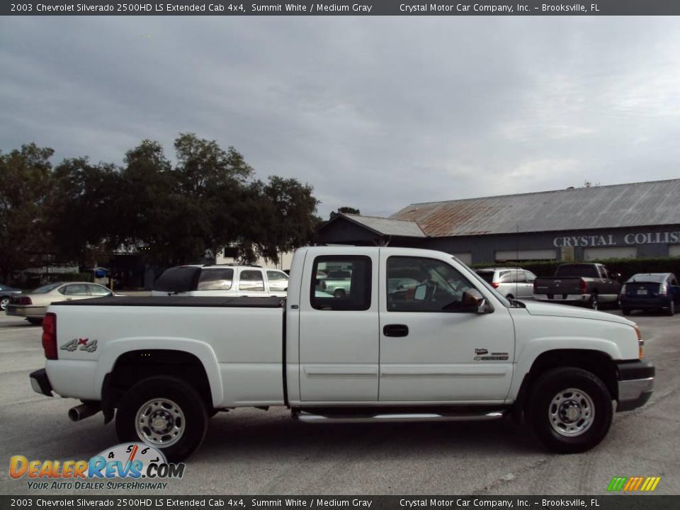 2003 Chevrolet Silverado 2500HD LS Extended Cab 4x4 Summit White / Medium Gray Photo #9