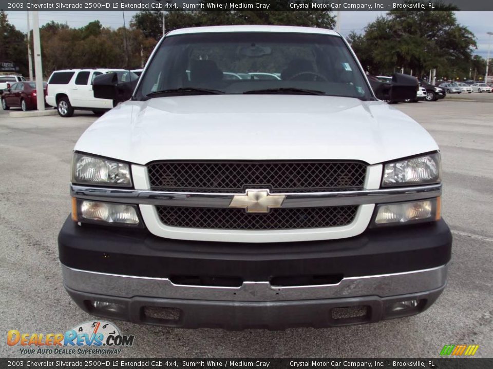 2003 Chevrolet Silverado 2500HD LS Extended Cab 4x4 Summit White / Medium Gray Photo #12