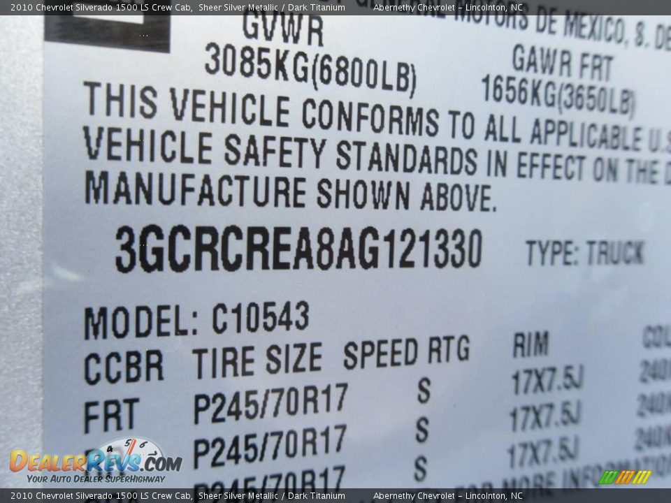 2010 Chevrolet Silverado 1500 LS Crew Cab Sheer Silver Metallic / Dark Titanium Photo #10