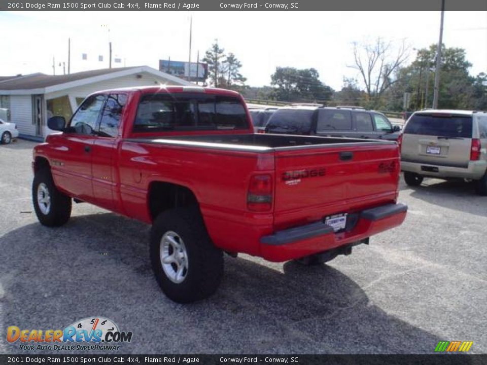 2001 Dodge Ram 1500 Sport Club Cab 4x4 Flame Red / Agate Photo #7