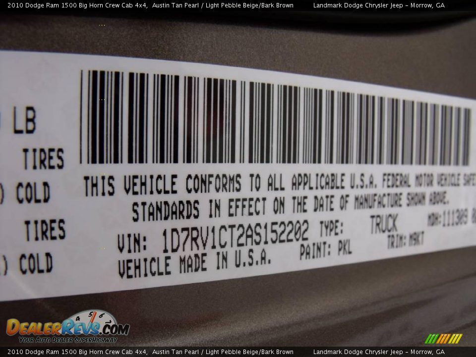 2010 Dodge Ram 1500 Big Horn Crew Cab 4x4 Austin Tan Pearl / Light Pebble Beige/Bark Brown Photo #15