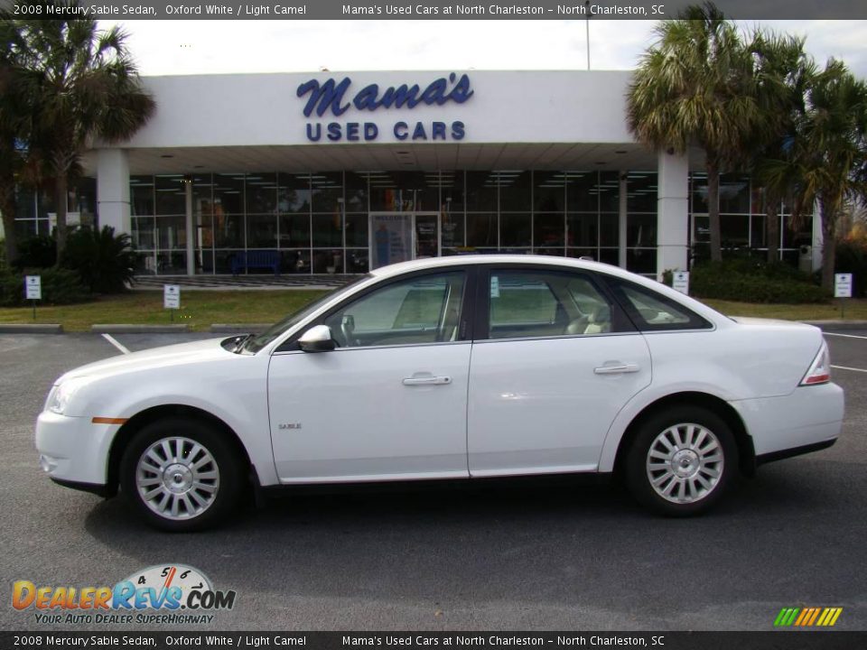 2008 Mercury Sable Sedan Oxford White / Light Camel Photo #1