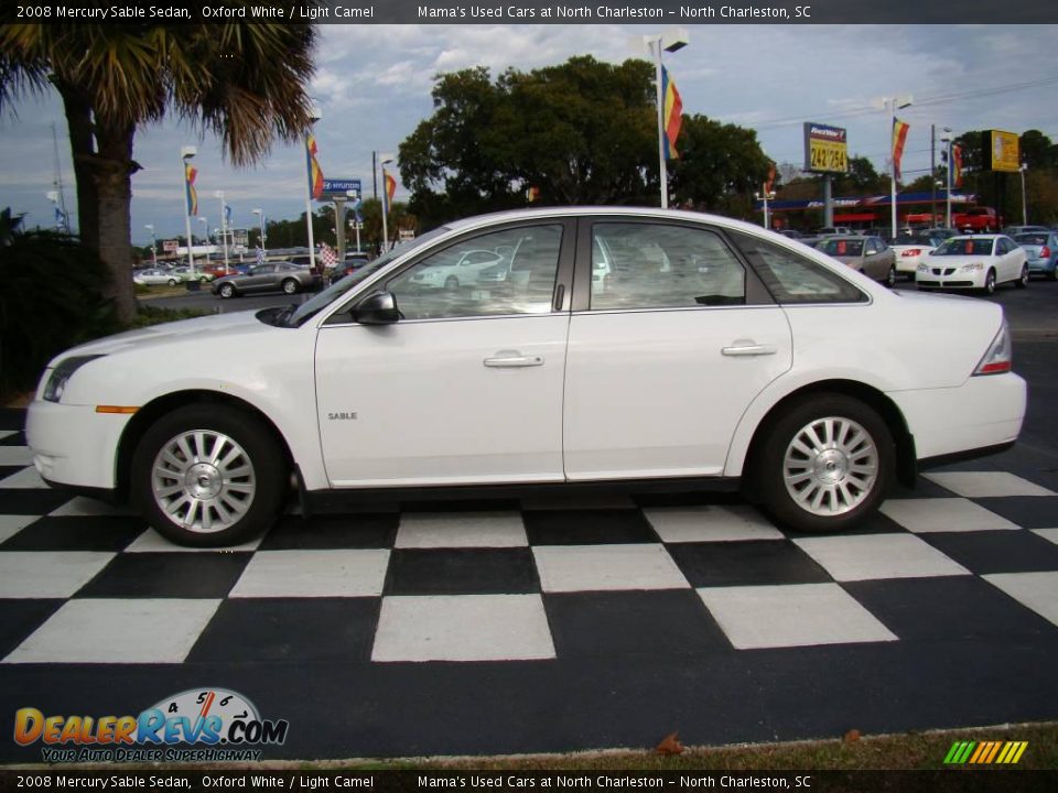 2008 Mercury Sable Sedan Oxford White / Light Camel Photo #2