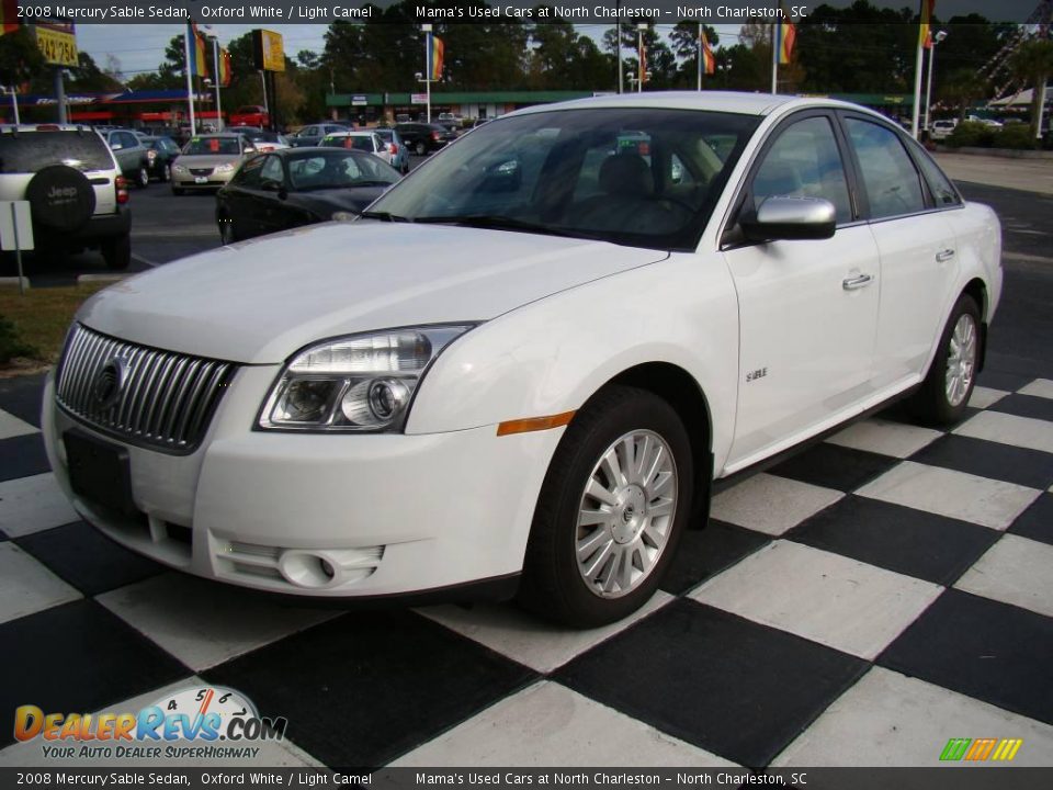 2008 Mercury Sable Sedan Oxford White / Light Camel Photo #3