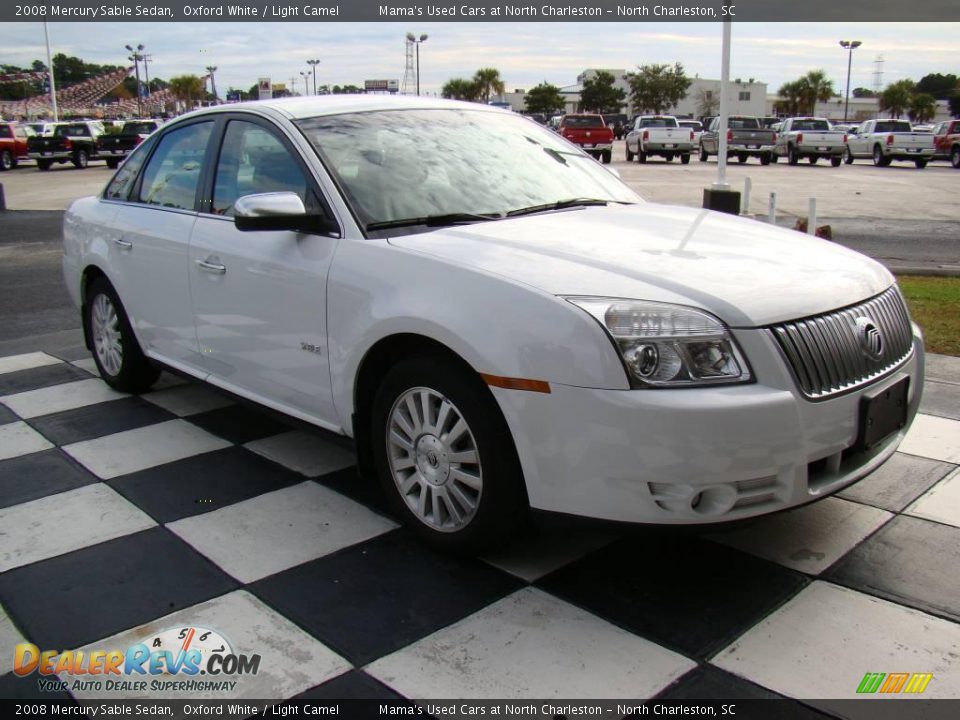 2008 Mercury Sable Sedan Oxford White / Light Camel Photo #5