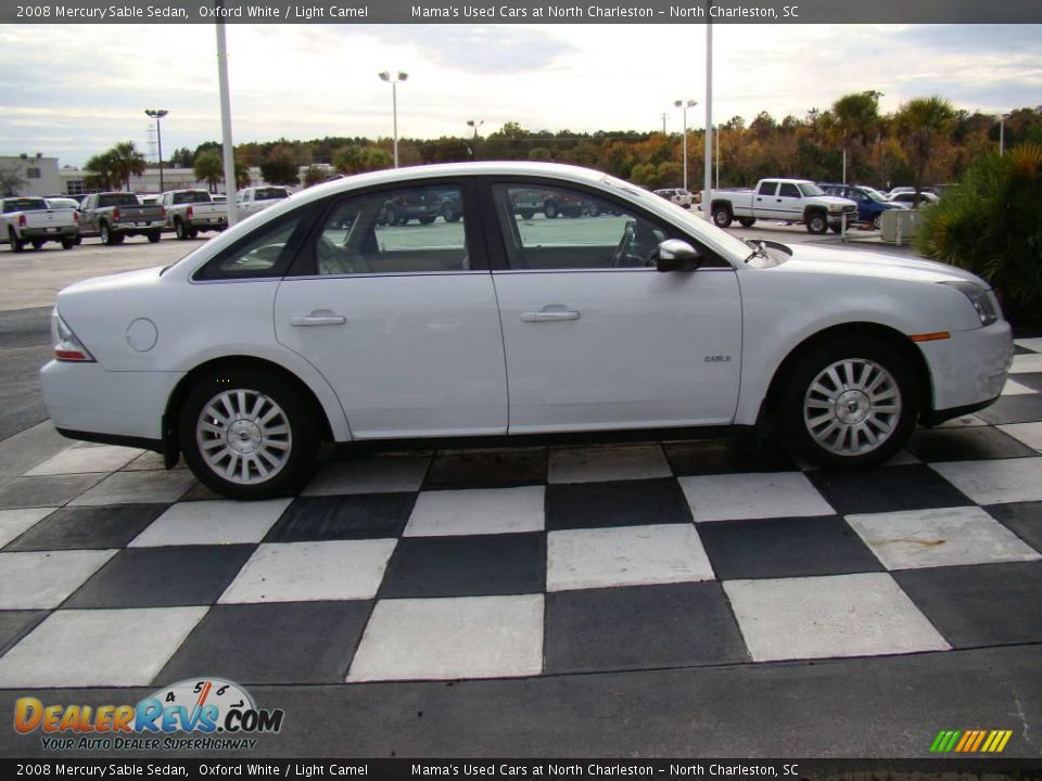 2008 Mercury Sable Sedan Oxford White / Light Camel Photo #6