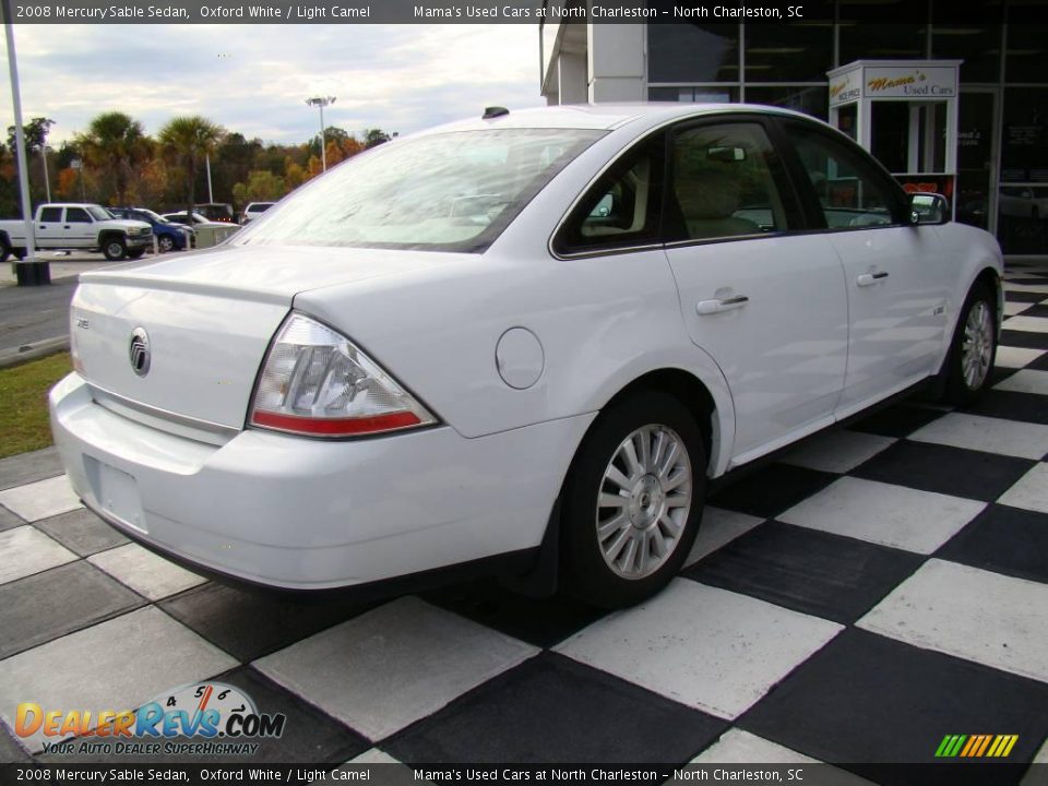 2008 Mercury Sable Sedan Oxford White / Light Camel Photo #7